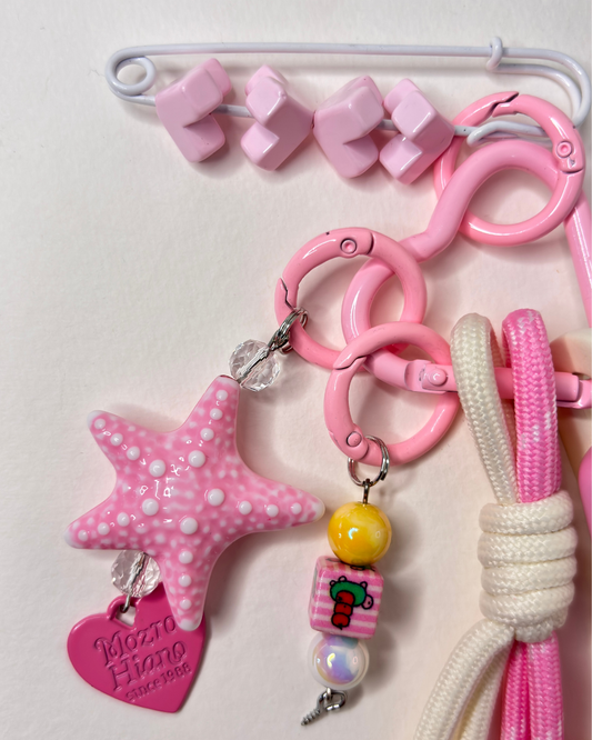 Bubble Sugar Rush — Sweet Beaded Bag Charm - Pink