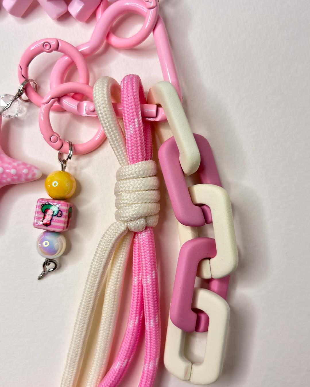 Bubble Sugar Rush — Sweet Beaded Bag Charm - Pink