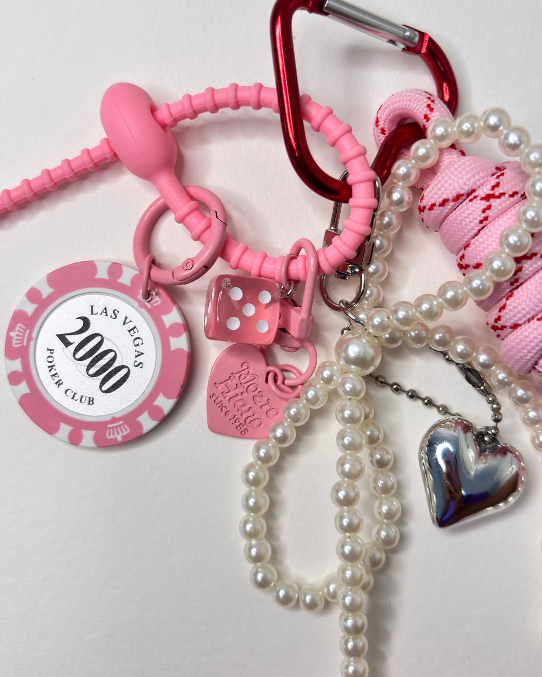 Pink Poker Face — Solid Club Bag Charm