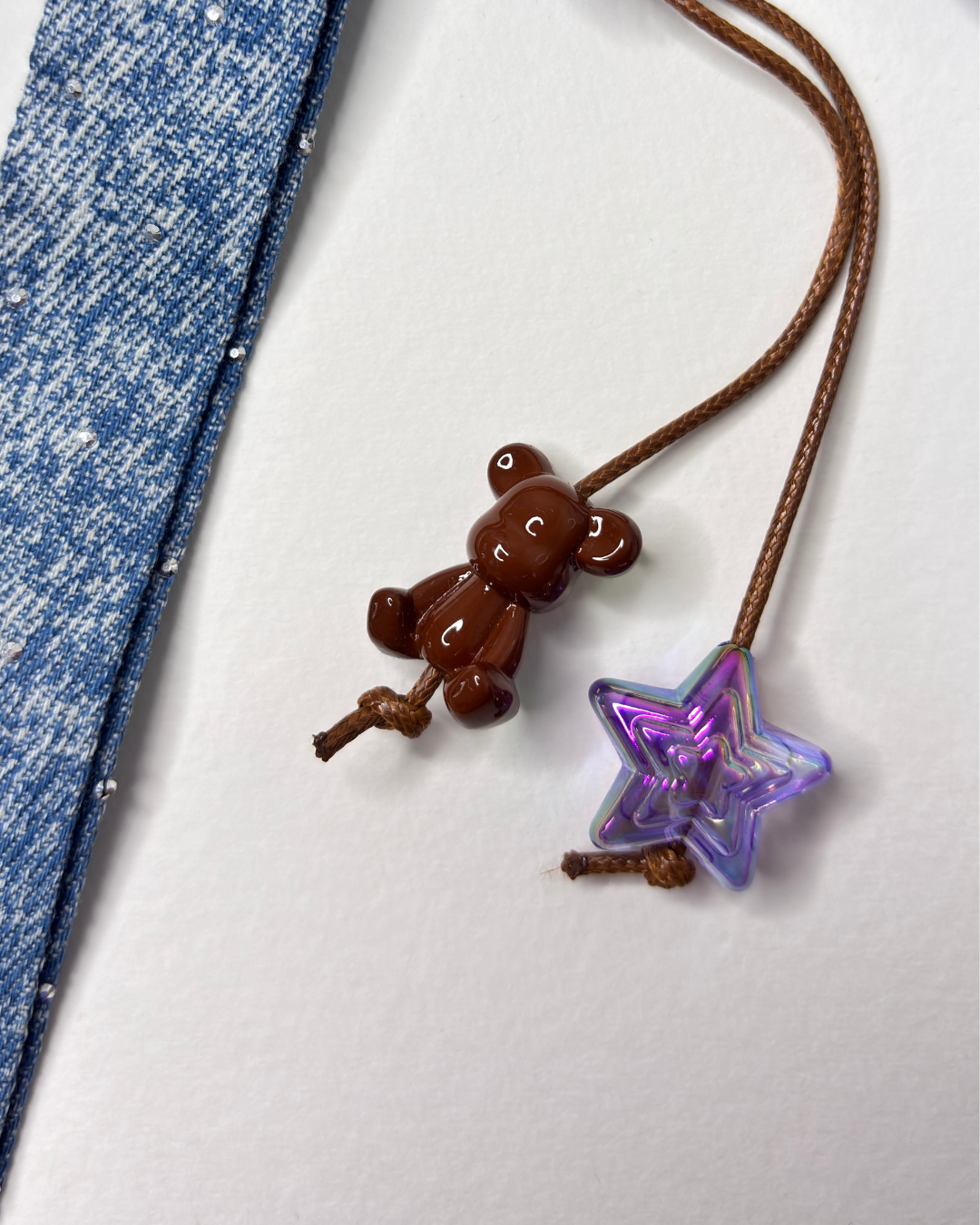Creative Denim Style Woven Lanyard  Charm— Five-pointed star