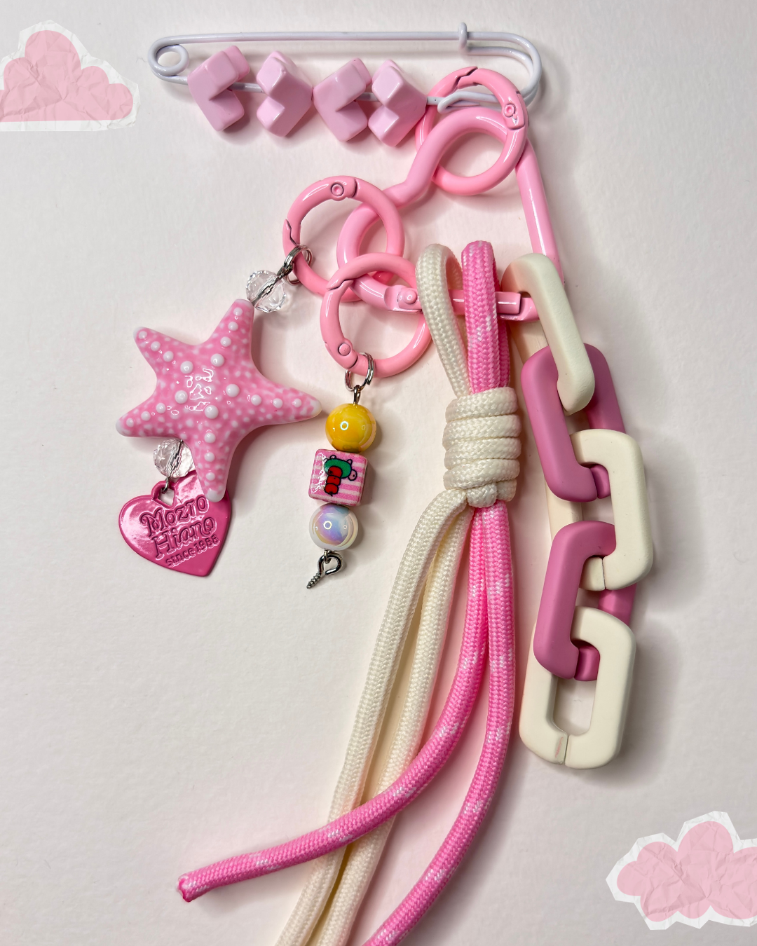 Bubble Sugar Rush — Sweet Beaded Bag Charm - Pink
