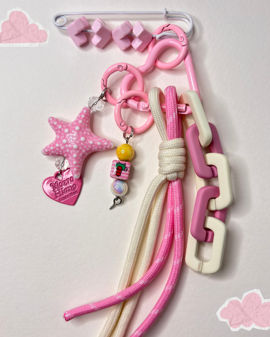 Bubble Sugar Rush — Sweet Beaded Bag Charm - Pink