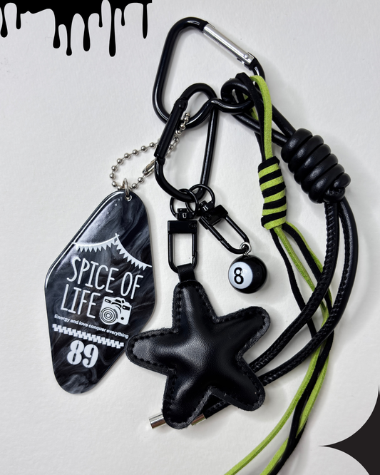 Darkside Star — Black Eight Five-Pointed Star Bag Charm