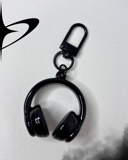 Minimalist Cool Headphone  — Cool Backpack Charm - Black