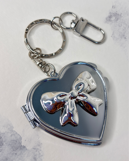Mirror Bow — Zinc Alloy Heart Bag Charm