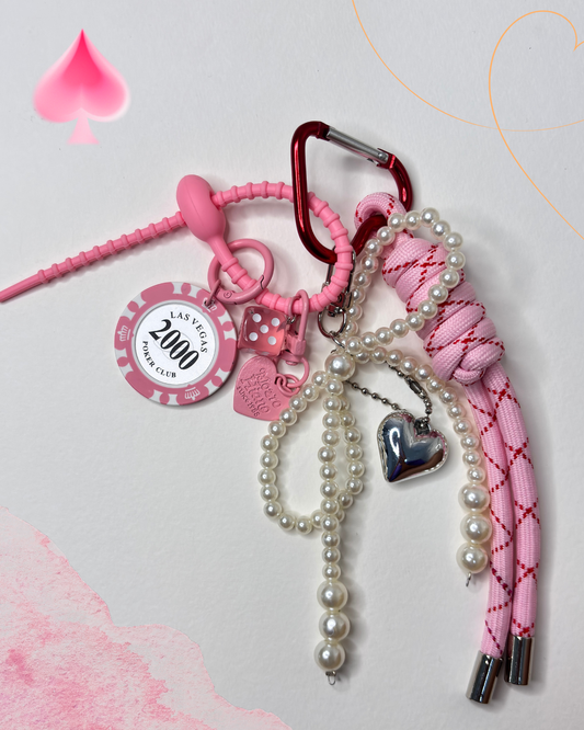 Pink Poker Face — Solid Club Bag Charm