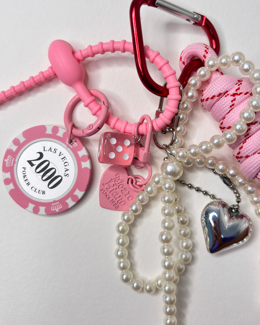 Pink Poker Face — Solid Club Bag Charm